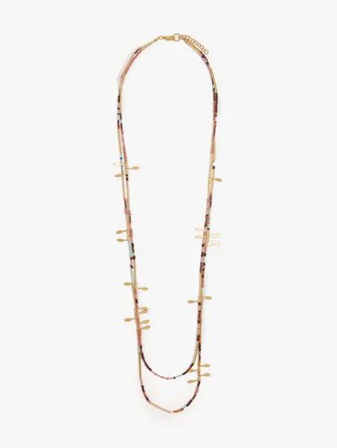 Double Segmented Necklace With Beads 250340 — image 1