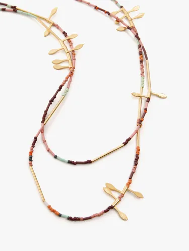 Double Segmented Necklace With Beads 250340 — image 2