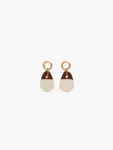 Oval Pendant Earrings With Ceramic 250405 — image 1