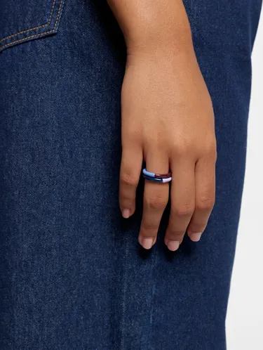 Set Of Bicolor Enamel Rings 250607 — image 3