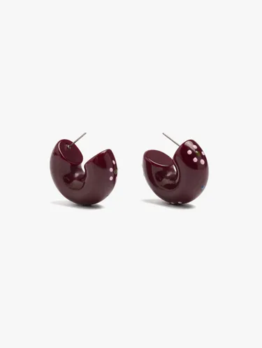 Tubular Resin Hoop Earrings 250619 — image 2