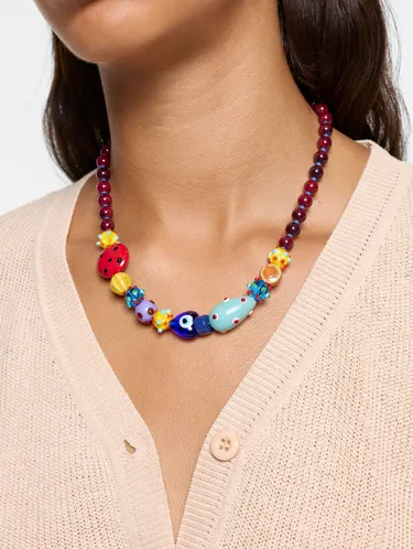Multicolor Bead Necklace With Ceramic 250623 — image 3