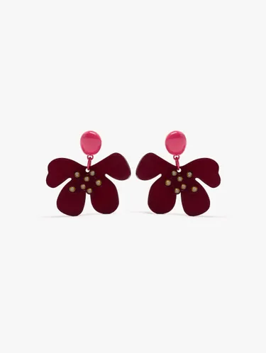 Half-Flower Earrings With Enamel 250629 — image 1