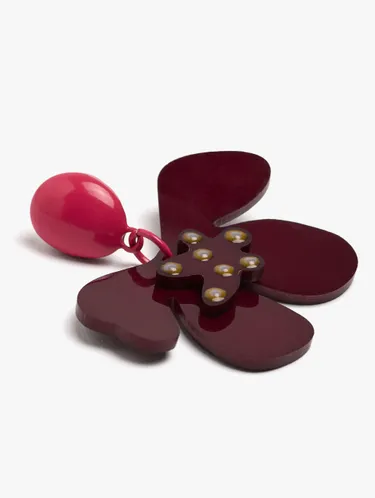 Half-Flower Earrings With Enamel 250629 — image 2