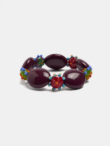 Multicolour Oval Beads And Elastic Bracelet 250640 — image 1
