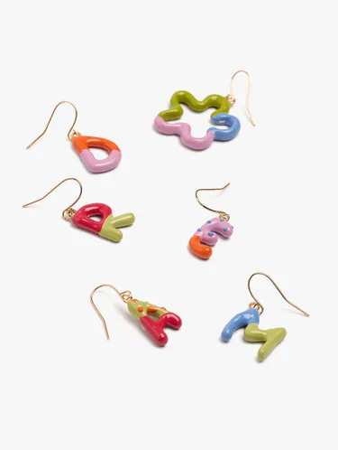 Set Of Multicolor Earrings With Enamel 250647 — image 2