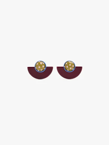Fan Earrings With Hemispherical Detail 250672 — image 1
