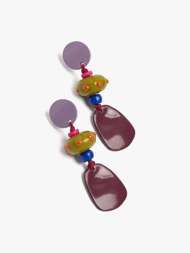 Geometric Enamel Earrings 250677 — image 2