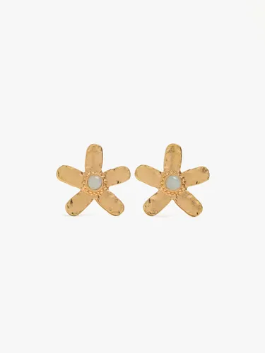 Flower Earrings With Stone Detail 250760 — image 1