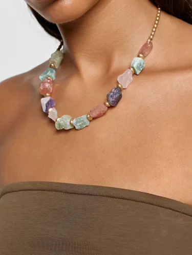 Short Necklace With Irregular Stones 250766 — image 3