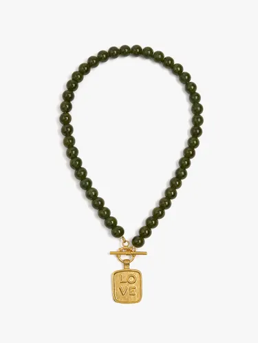 Necklace With Glass Beads And Love Pendant 250778 — image 1