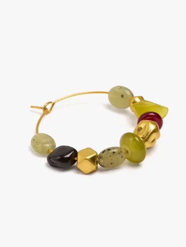 Hoop Earrings With Beads Of Stone And Resin 250797 — image 2