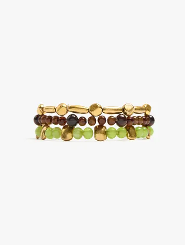 Set Of Elastic Bracelets With Beads 250813 — image 1