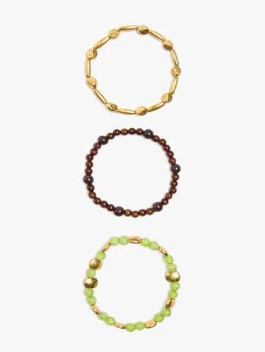 Set Of Elastic Bracelets With Beads 250813 — image 2