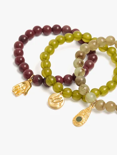 Set Of Bracelets With Beads Stone Effect 250821 — image 3