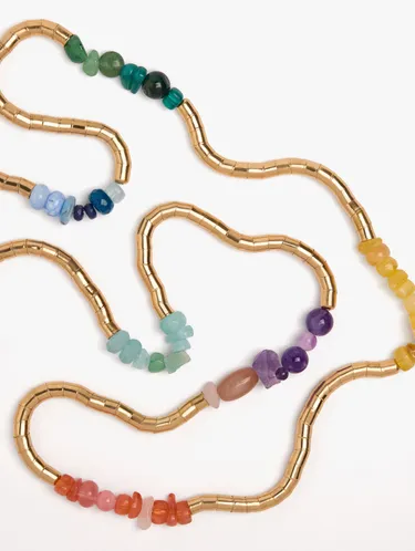 Long Necklace With Beads And Stones 250824 — image 2