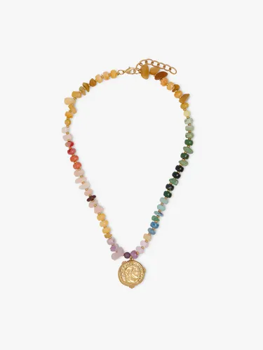 Short Necklace With Beads And Stones 250827 — image 1