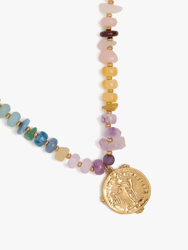 Short Necklace With Beads And Stones 250827 — image 2