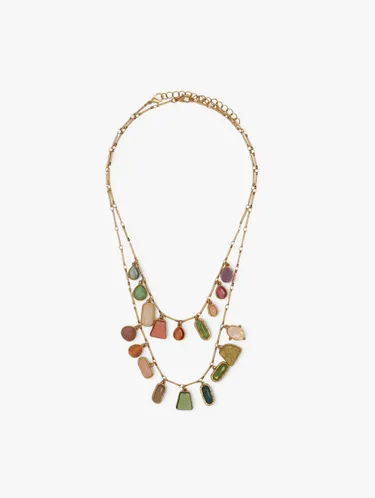 Set Of Geometric Stone Pendant Necklaces 250829 — image 1