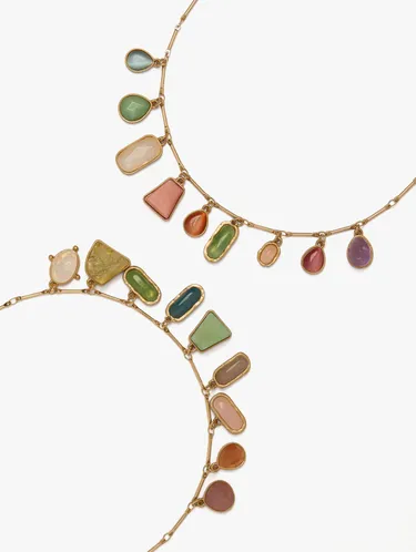 Set Of Geometric Stone Pendant Necklaces 250829 — image 2