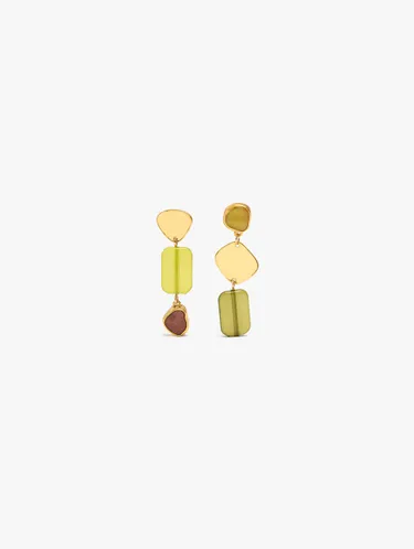 Asymmetric Earrings With Stones And Resin 250861 — image 1