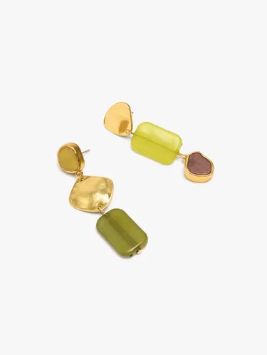 Asymmetric Earrings With Stones And Resin 250861 — image 2