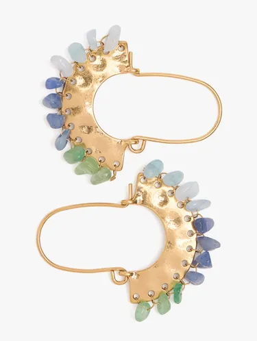 Hoop Earrings With Irregular Stones 250865 — image 2