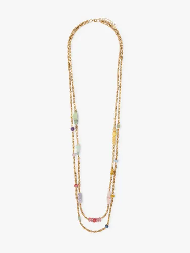 Double Necklace With Stone And Resin Beads 250866 — image 1