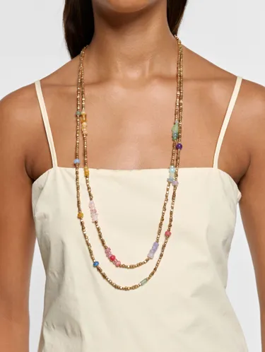 Double Necklace With Stone And Resin Beads 250866 — image 3