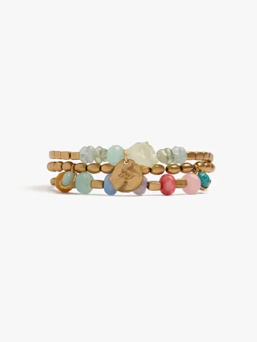 Set Of Elastic Bracelets With Stones 250870 — image 1