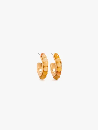 Open Hoop Earrings With Stone Spheres 250878 — image 1