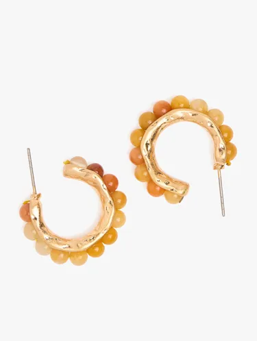 Open Hoop Earrings With Stone Spheres 250878 — image 2