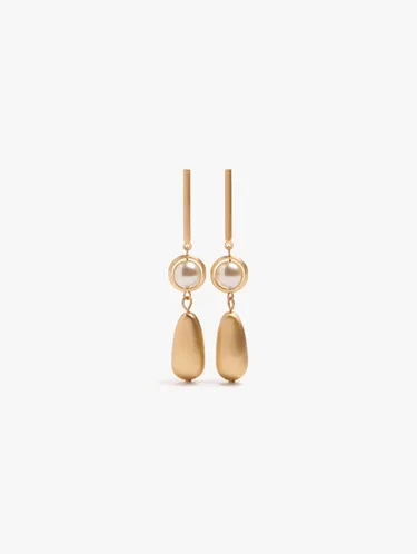 Long Pearl Earrings With Teardrop 251000 — image 1