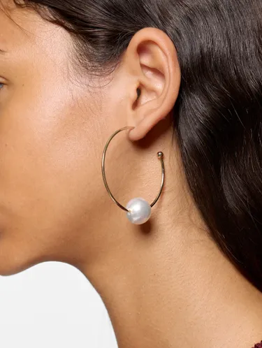 Hoop Earrings With Pearl 251009 — image 3