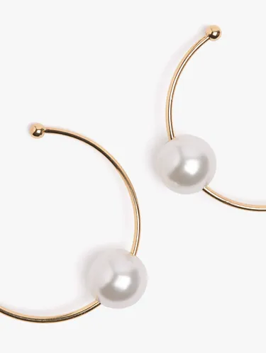 Hoop Earrings With Pearl 251009 — image 2