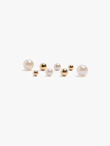 Set Of Pearl And Sphere Earrings 251010 — image 1
