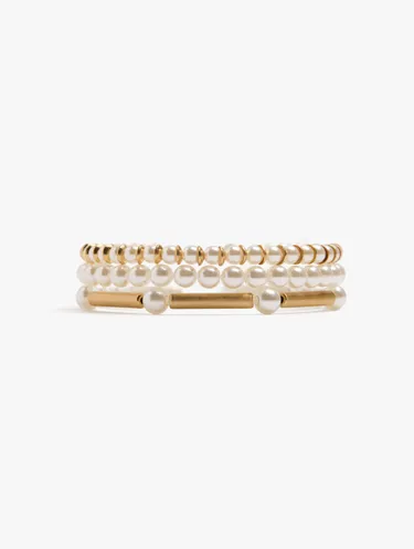 Set Of Elastic Bracelets With Pearls 251058 — image 1