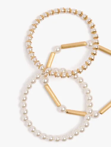 Set Of Elastic Bracelets With Pearls 251058 — image 3