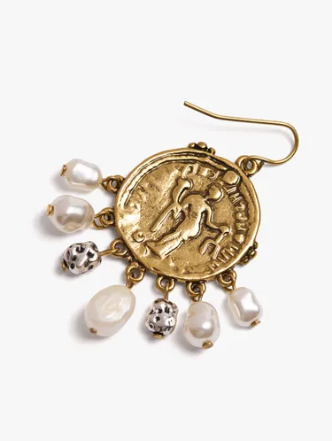 Medallion Earrings With Freshwater Pearls 251085 — image 2