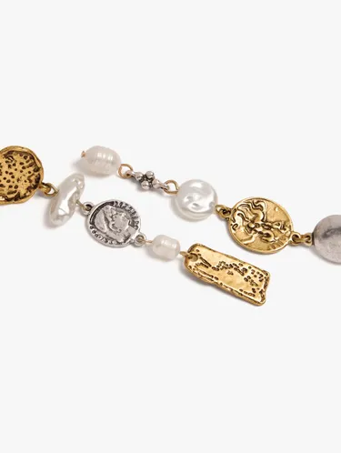 Asymmetrical Medallion Earrings With Freshwater Pearls 251091 — image 2