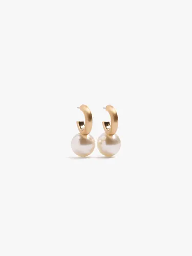 Open Hoop Earrings With Pearl 251123 — image 1