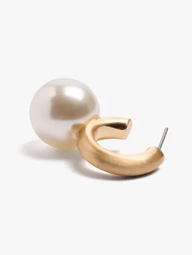Open Hoop Earrings With Pearl 251123 — image 2