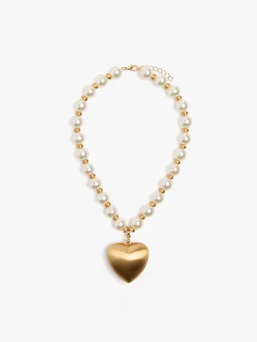 Necklace With Heart Pendant Pearls 251140 — image 1
