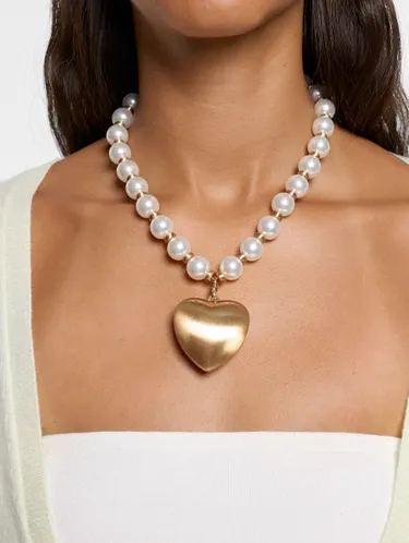 Necklace With Heart Pendant Pearls 251140 — image 3