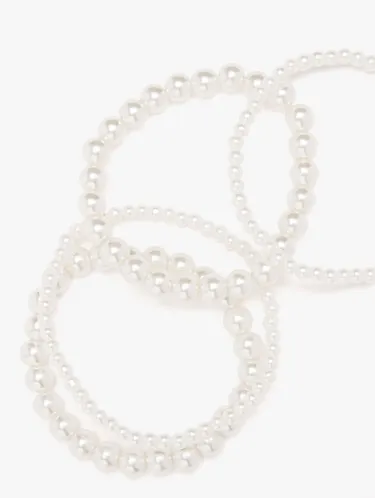 Set Of Elastic Bracelets With Pearls 251146 — image 3