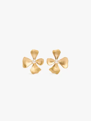 Flower Earrings With Pearl 251149 — image 1