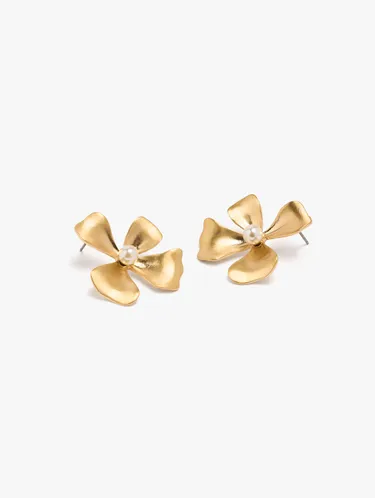 Flower Earrings With Pearl 251149 — image 2