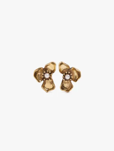 Half-Flower Earrings With Pearl 251163 — image 1