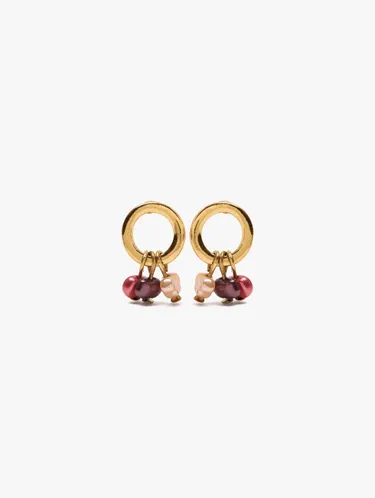Hoop Earrings With Multicolor Pearls 251165 — image 1