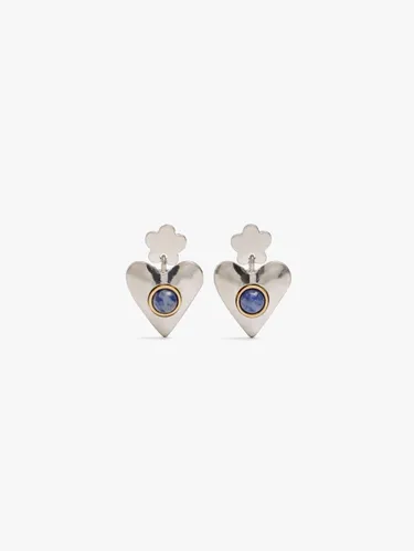 Flower And Heart Earrings With Stone 251225 — image 1